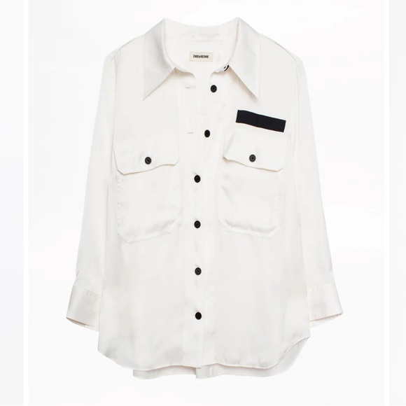 ZADIG & VOLTAIRE - Toast Satin Judo Button-Up Shirt - Picture 3 of 15
